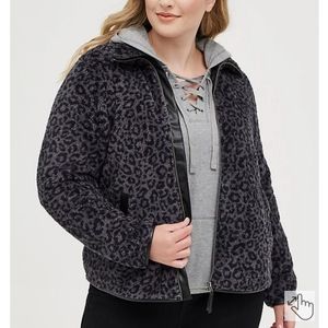 Leopard print sherpa jacket